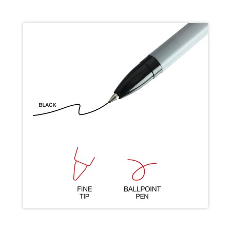 Universal Ballpoint Pen, Stick, Fine 0.7 mm, Black Ink, Gray Barrel, 12PK UNV27420